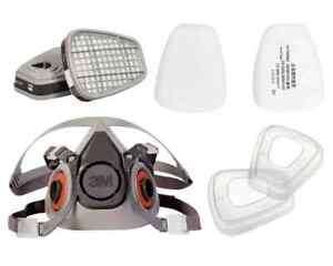 3M Half Facepiece Reusable Respirator 6200 Mask Kit with Filters Medium. New