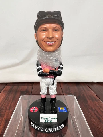 Autographed Steve Cauthen Bobblehead 1978 Triple Crown Kentucky Derby Turfway Cover