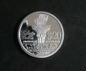 2005 NORFED $ 1 oz .999 SILVER 20$ FROSTY PROOFLIKE FROM FEDERAL IMPOUND A13 - Picture 1 of 3