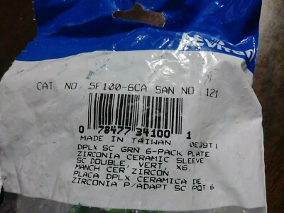 LEVITON 5F100-6CA OPT-X FIBER ADAPTER PLATE 6 PACK GREEN NEW IN PACKAGE SURPLUS - Image 1 of 4