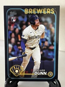 2024 Topps Update US310 OLIVER DUNN RC Rookie Black 53/74 Milwaukee Brewers - Picture 1 of 2