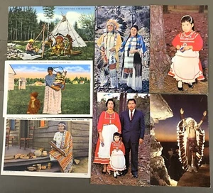 # T4875    AMERICAN  INDIANS     POSTCARD LOT,   7   DIF. CARDS - Picture 1 of 2