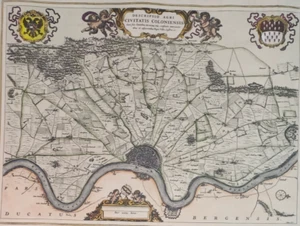 Germania Colonia MAPPA STAMPA Blaeu MAP metà 1600 Deutschland Köln Coloniensis - Foto 1 di 19