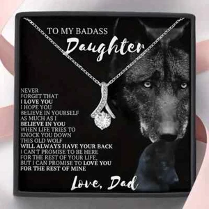 To My Badass Daught - Daughter dad gift Pendant necklace - Aus - Picture 1 of 6