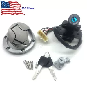 Ignition Switch Fuel Gas Cap Seat Lock Set Fit Kawasaki Ninja 250R/300 2008-2017 - Foto 1 di 8