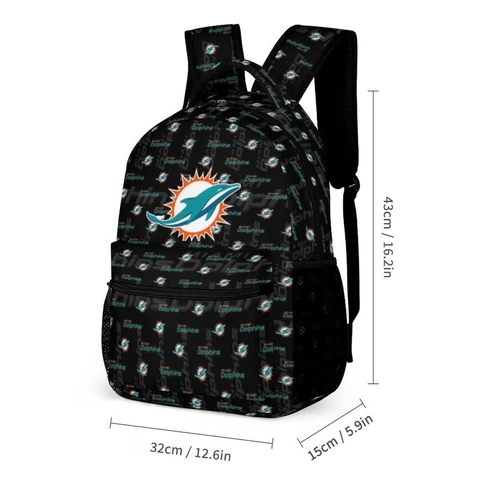 Miami Dolphins High Quality Children's Schoolbag Travel Backpack,fans Gift Cover