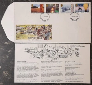 Copertina Primo Giorno Royal Mail - Anno Industria - 1986 - Francobollo Chelmsford - Foto 1 di 2