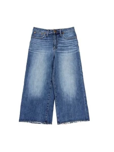 Madewell Women's 30 Wide-Leg Crop Jeans in Finney Wash - Picture 1 of 7