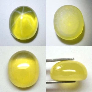 20.10 Ct 15.4x13 MM Yellow Star Sapphire 6 Rays Lab Created Corundum YS7303 - Picture 1 of 5