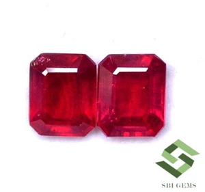 9.28 CTS Natural Ruby Octagon Cut Pair 10x8 mm Calibrated Loose Gemstones GF - Picture 1 of 12