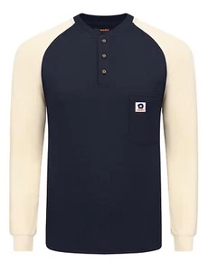 FR Flame Resistant Shirts 6.5oz Lightweight Cotton Two Tone & Henley Shirts f... - Picture 1 of 7