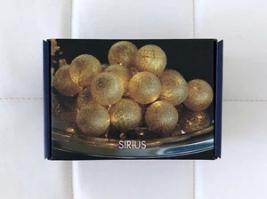 NIB! SIRIUS SET 16 Mini Balls Gold LED Timer Garland Christmas Holiday Ornament  - Picture 1 of 7