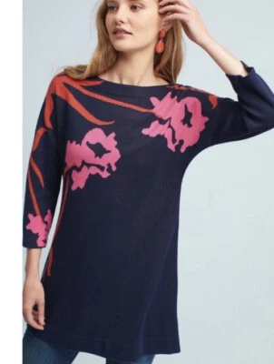 Suéter túnica floral Anthro Field Flower Megara XS - Imagem 1 de 4