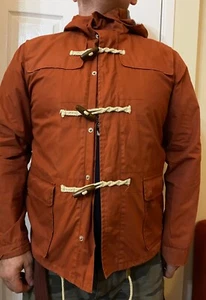 Giacca leggera da uomo stile pescatore toggle cappotto grande cappuccio arancione tata - Foto 1 di 4