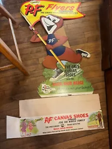 Vintage 1950s PF FLYERS SNEAKERS STORE DISPLAY SIGN Stand MINT - Picture 1 of 11