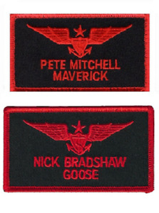 Maverick Goose Top Gun Name Badge 80s Film Movie Sew On Flight Suit Jacket Patch