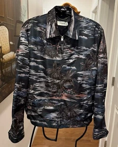 MENS COACH 1941 Coach 1941 Black Hawaiian Printed Nylon Jacket Sz 44 NWT $495 - Picture 1 of 9