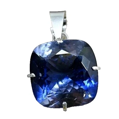 25+ ct zaffiro blu taglio cuscino argento tedesco pietra preziosa sciolta - Immagine 1 di 4