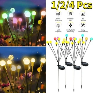 1/2/4x Waterproof Solar LED Light Landscape Garden Firefly Swaying Light Lawn - Picture 1 of 18