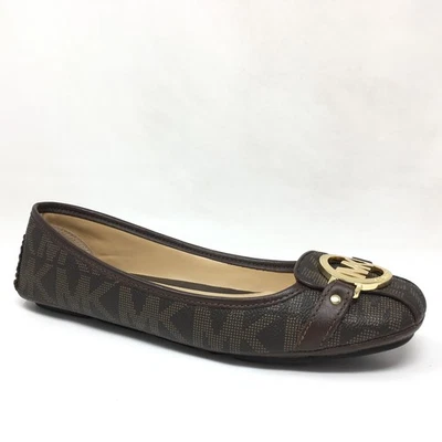 Michael Kors Fulton Mocasines Zapatos Planos Mujer Talla 8.5 Marrón Cuero Firma Foto 1 de 4