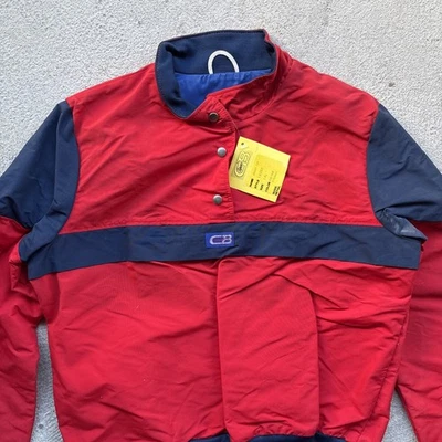 Deadstock Vintage 80s CB Sports Pull Over Light Jacket Red Blue Women’s XL 1984 - Image 1 of 4