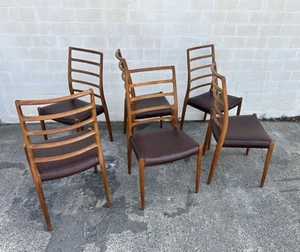 Niels Møller Model 82 Danish Teak Dining Set Leder Stuhl Chair Moller MidCentury - Bild 1 von 10