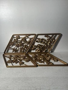 Syroco Wood Four Seasons MCM Diamond Wall Plaques Roses, Mums, Holly, Dogwood - Picture 1 of 21