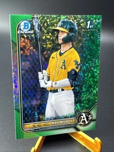 MAX MUNCY 2022 Bowman Chrome 1st Green Sparkle REFRACTOR /99 BCP-89 Diamond - Picture 1 of 12
