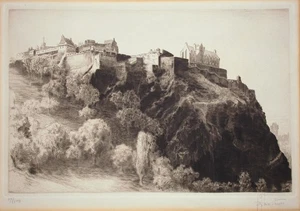 Stampa firmata & Ltd Ed del Castello di Edimburgo di Richard George Mathews (1870-1955) - Foto 1 di 6