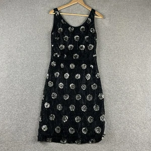 Alannah Hill Women's Size 10 Black Sequin Lace Cocktail Party Dress Sleeveless - Picture 1 of 10