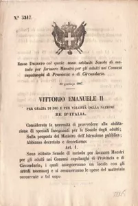 LD0045 Regi Decreti: scuole per formare insegnani per adulti 1867 - Bild 1 von 1