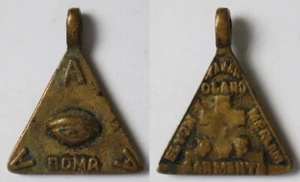 Philippines Amulet Anting Anting TRESPICO ROMA AAA Triangular Brass Medal - Picture 1 of 8