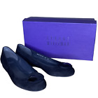 Stuart Weitzman Shoes Womens 8 Black Suede Incircle Low Wedge Jewel Trim Slip On