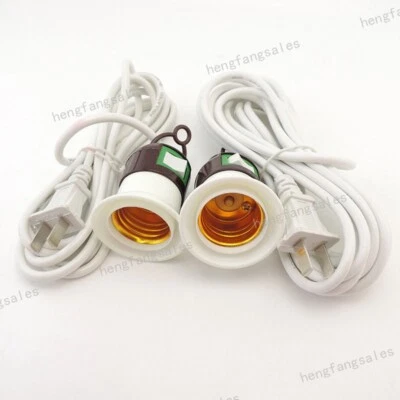 2.4M 4M E27 AC Power Cord extension Cable on/off  Switch Led Lamp Bulb Bases - Image 1 of 4
