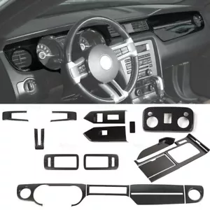 17x Full Set Interior Dashboard Cover Trim Kit for Mustang 2010-13 Carbon Fiber - Foto 1 di 11