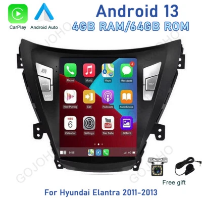 4+64G 9.7" Car GPS Stereo Radio For Hyundai Elantra 2011-2013 Android 13 Carplay - Image 1 of 4