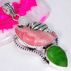 Multi Gemstone & 925Silver HandmadeElegantPendant 60mm &925SilverChain/giftbox - Picture 1 of 3