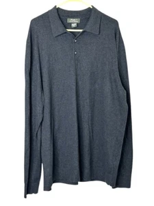 Suéter Pullover Eddie Bauer Para Hombres Polo Algodón Cachemira Henley Gris Talla XL Alto - Imagen 1 de 9