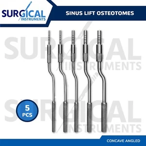 5 Sinus Osteotomes Set, Sinus Lift Elevator Set Angled Dental Implant Concave - Picture 1 of 8