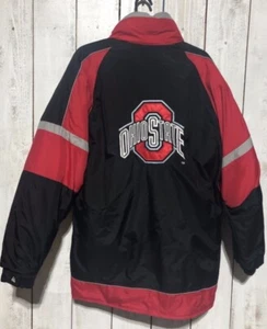 Vintage Ohio State Buckeyes Men’s First Down Red/Black/Gray Coat Sz Medium - Imagen 1 de 7
