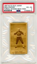 1887 N172 Old Judge Fred Pfeffer Throw Right Hand Neck High PSA 4 P1330