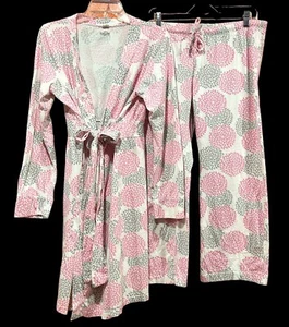 Baby Be Mine Postpartum Maternity Nursing Robe Pants Floral Hospital Size L/XL - Picture 1 of 10
