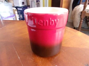 DENBY CHERRY RED UTENSIL POT/JAR - Picture 1 of 7
