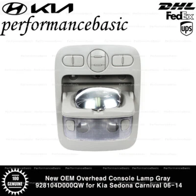 New OEM Overhead Console Lamp Gray 928104D000QW for Kia Sedona Carnival 06-14 - Image 1 of 4