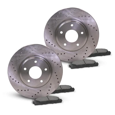 Front Drilled Brake Rotors + Pads for 2016-2023 BMW 228i X1 X2 Mini Cooper — 第 1/4 张图片