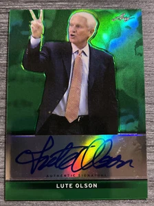 Lute Olson 2012 Hoja de Metal #BA-LO1 Autógrafo Automático Verde #2/10 Univ of Arizona - Imagen 1 de 2