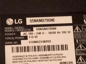 RICAMBI PER TV LG 55NAN0796NE - Picture 1 of 16