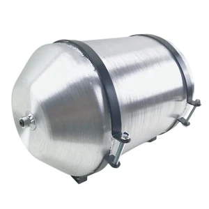 Gas Tank Aluminum Spun 5 Gallon 10''x16'' 1/4 NPT Vertical Fuel Tank Round Cell - Picture 1 of 2