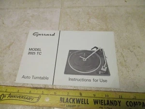 VTG Garrard Automatic Turntable Record Player 2025 TC Instruction Manual - Picture 1 of 2