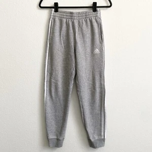 Adidas Kids' Light Gray with White Stripes Fleece Jogger Size Medium (10/12) EUC - Picture 1 of 15